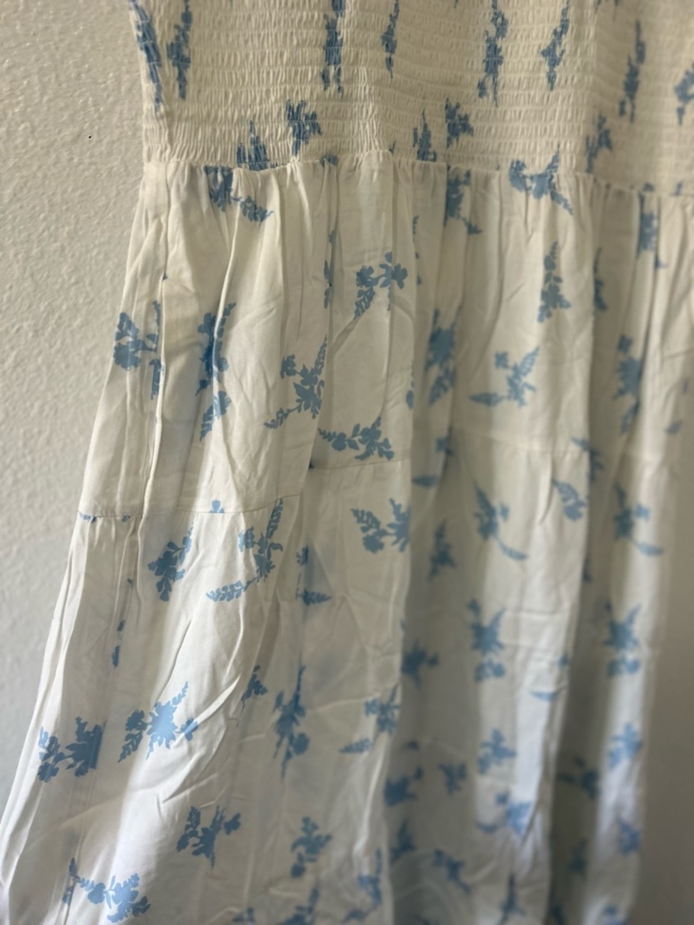 Lula Roe Grace dress white blue floral size XL - Picture 6 of 10